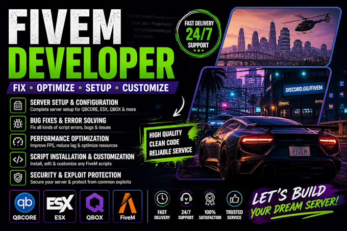 be your monthly fivem developer and server maintenance expert