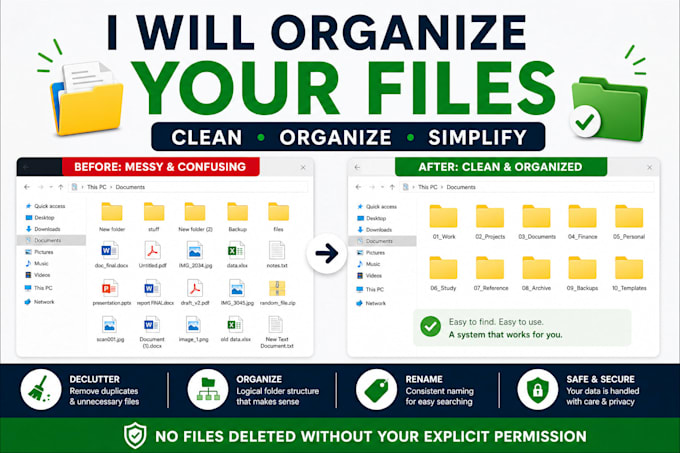 declutter and organize your digital files and folders