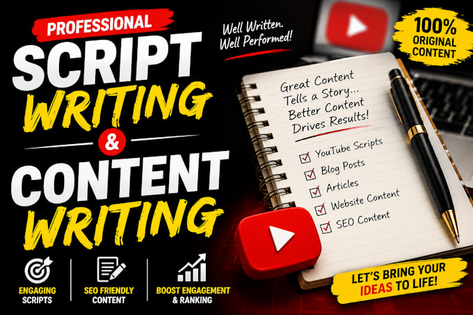 write SEO youtube scripts for faceless automation channels
