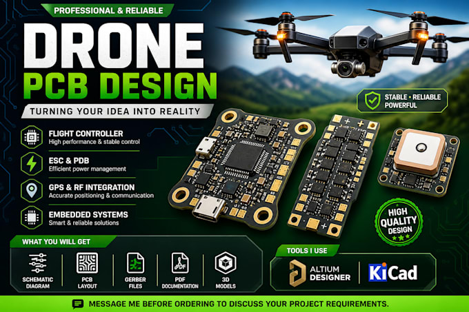 design high performance drone pcb for flight controller esc pdb gps rf