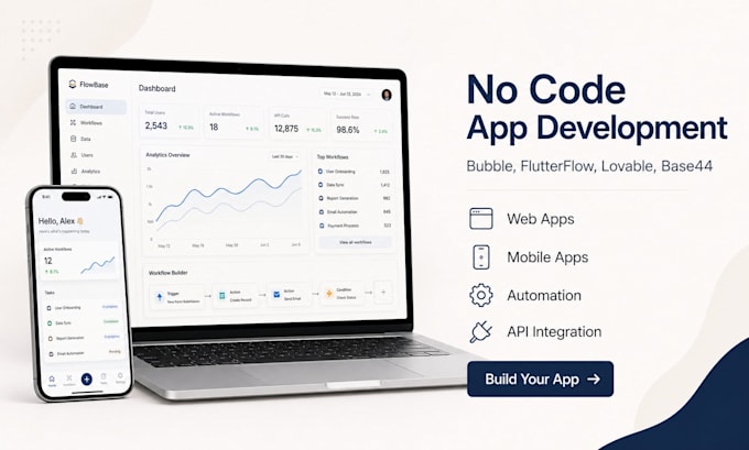 build your no code app saas webapp using bubble, flutterflow, lovable and base44