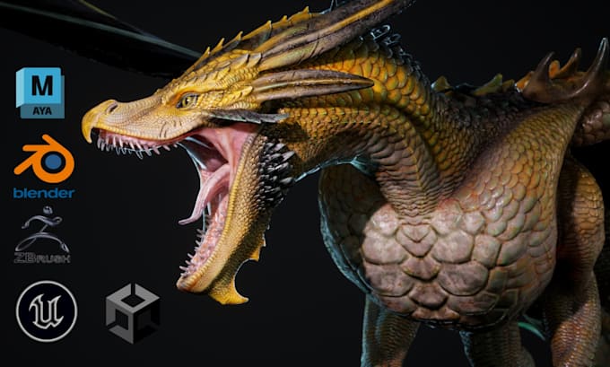 create 3d animal model, creature, monster, alien, dinosaur model and animation