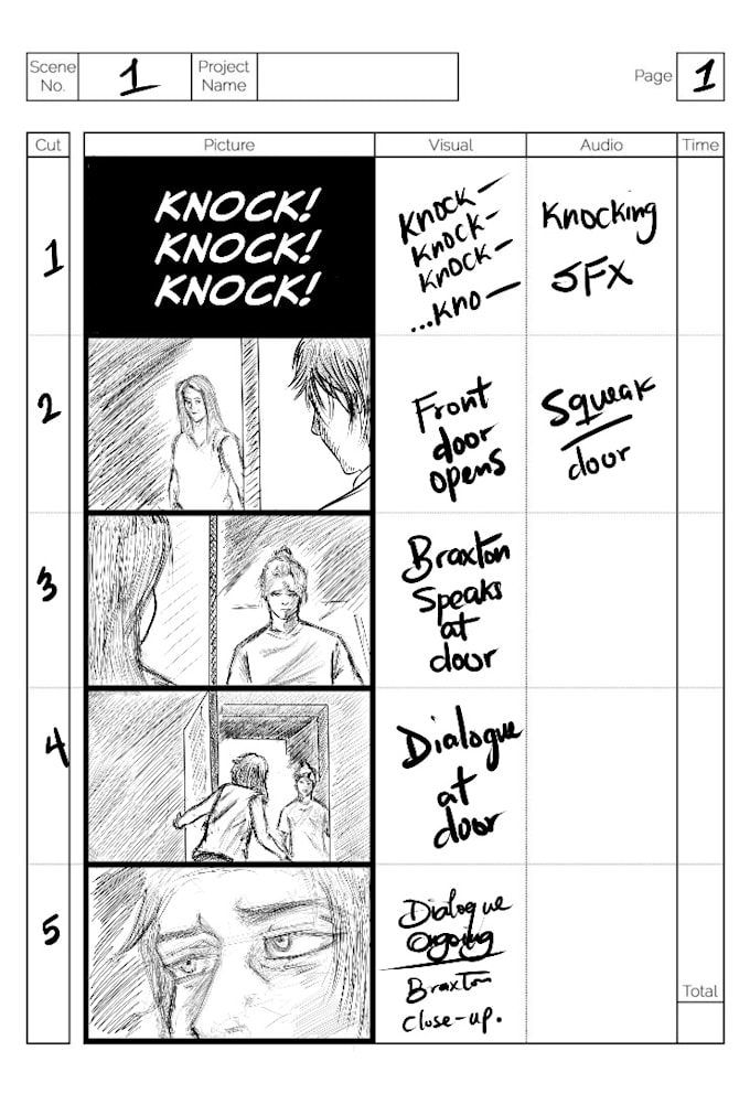 design storyboard for animation