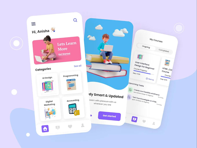 develop e learning app, school management app, educational app, ai language app