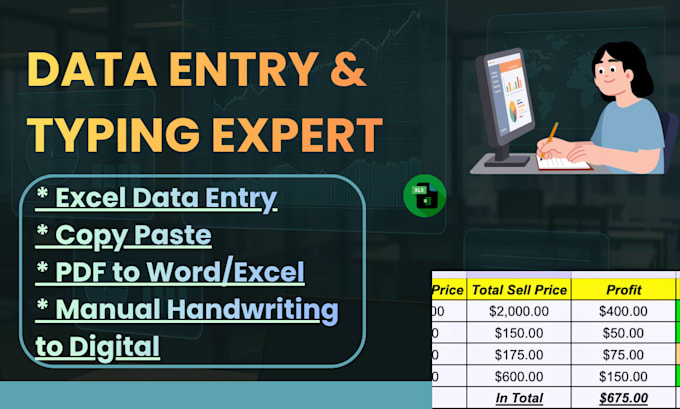 do professional data entry, typing, manual handwriting tasks