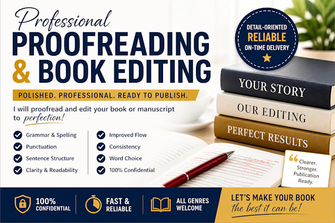 proofread, edit, and professionally polish your book or manuscript