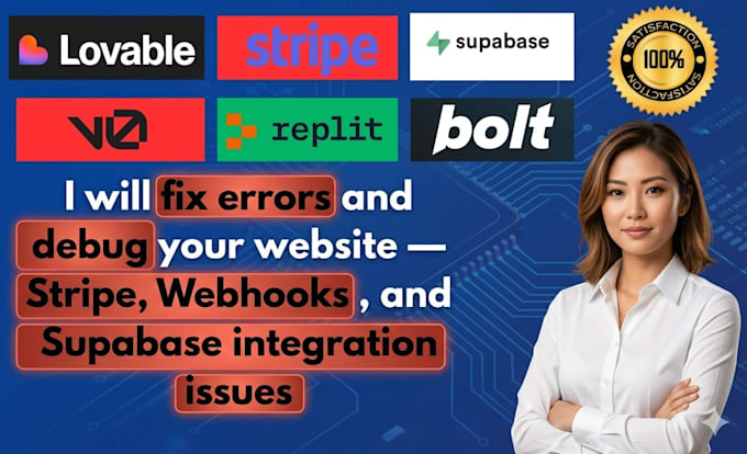 build, fix, or deploy lovable, bolt, replit, supabase, stripe integration code