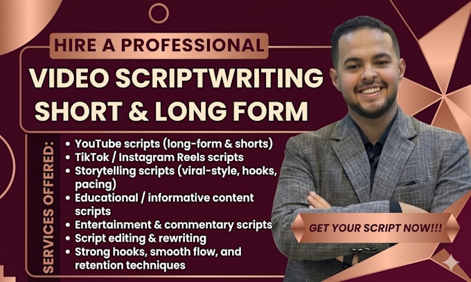 write viral youtube scripts, tiktok scripts, and social media content