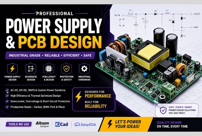 design power supply, industrial pcb, electrical hardware, and pcb schematic