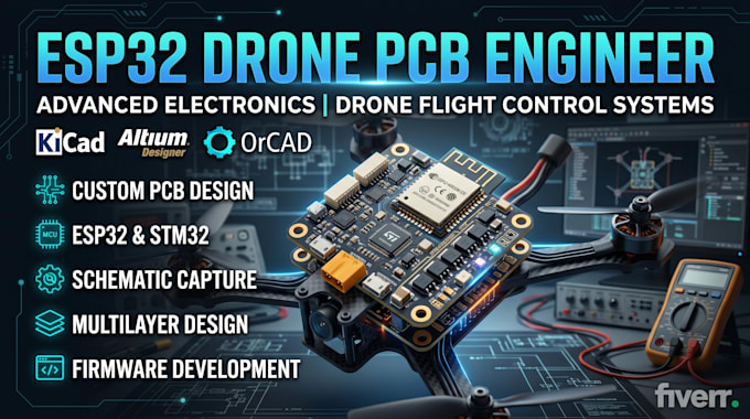 Conception de pcb de drone esp32 dans kicad avec schéma et fichiers ...