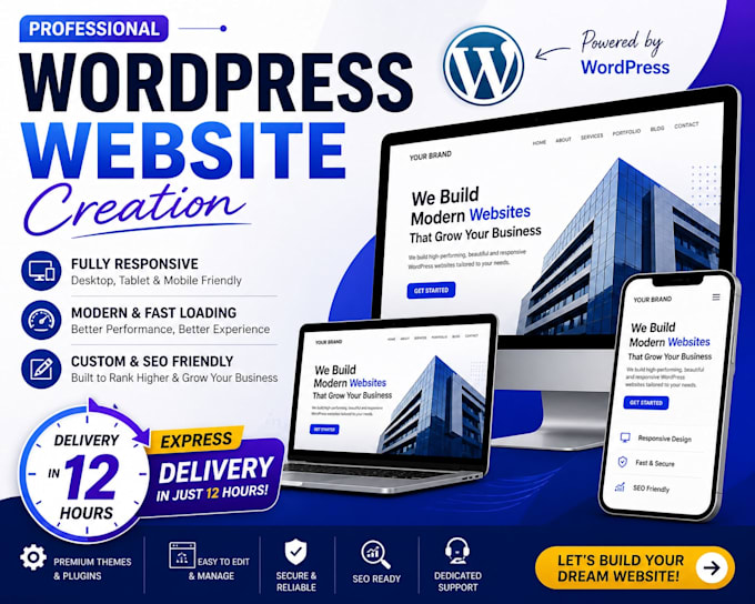 create wordpress website design and development