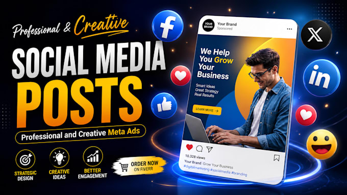 create professional instagram posts, facebook ads and thumbnails