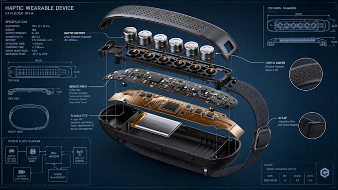 provide concept 3d product modeling for wearable  tech product design prototype