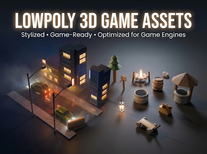 create stylized, low poly models, game props or asset packs