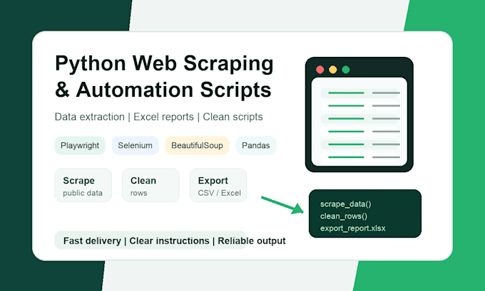 build python web scraping and automation scripts
