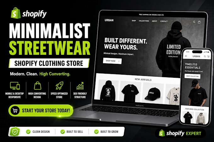 be shopify developer for minimalist streetwear shopify clothing store