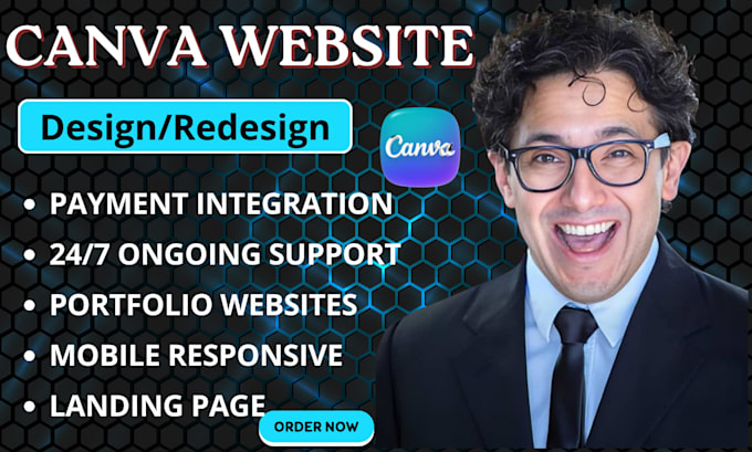 do canva website design, landing page, ugc portfolio website, website redesign