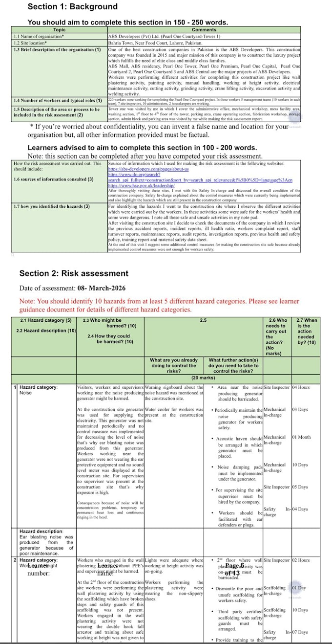 prepare professional hse and workplace safety reports