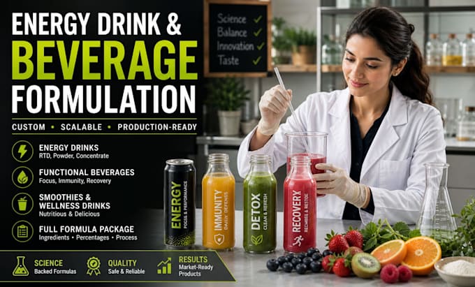 create energy drink, functional beverage and smoothie formulations
