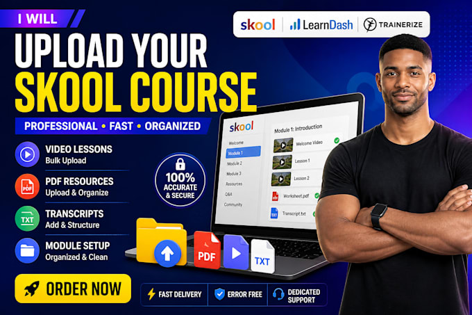do skool course upload, learndash setup, trainerize upload