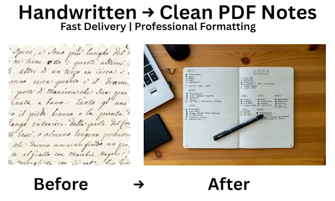 convert handwritten notes into clean professional PDF notes