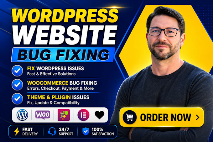 fix wordpress, woocommerce, wix, elementor website issues, bugs, critical errors