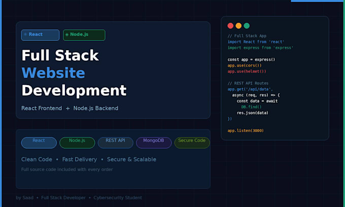 build a full stack website using react and node js