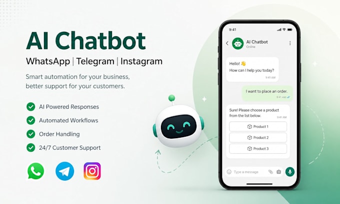 build python chatgpt ai whatsapp telegram bot for ecommerce store
