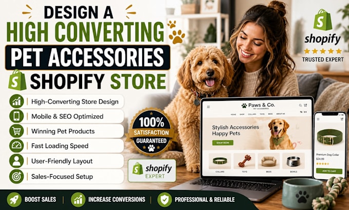design a high converting pet accessories shopify store
