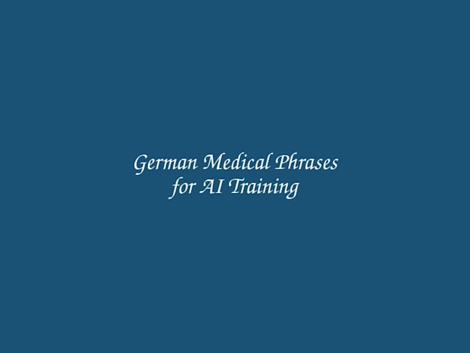 create german medical phrases dataset for ai training