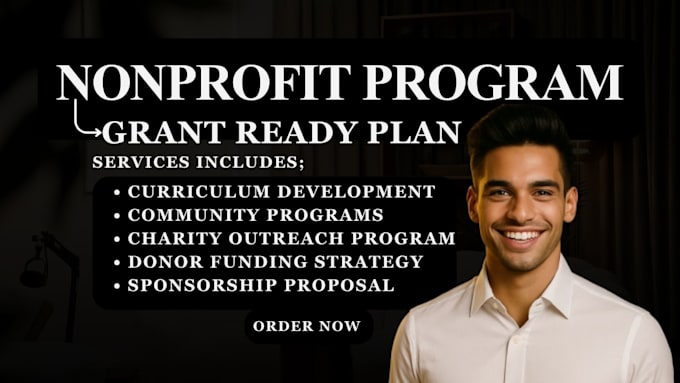 do 501c3 nonprofit program curriculum, grant proposal and funding strategy