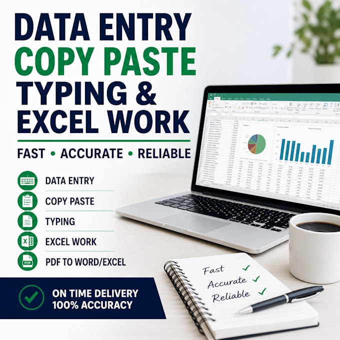 do date entry, copy paste,  typing and excel work fast