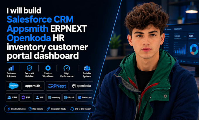 build salesforce CRM appsmith erp openkoda HR inventory customer portal dashbod