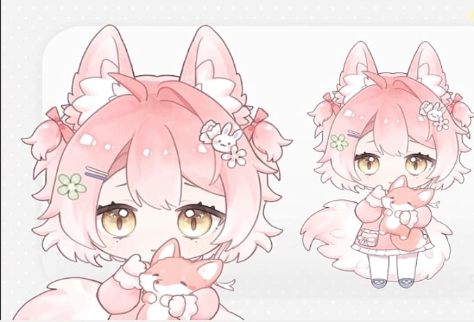 draw chibi vtuber model, live2d rigging, anime chibi avatar, live2d vtuber model
