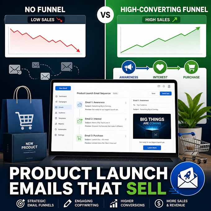 build product launch email sequence ecommerce email funnel that converts