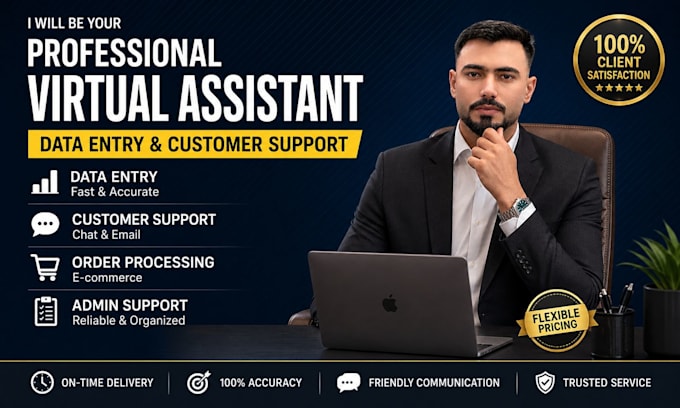 be your expert virtual assistant for data entry and customer support