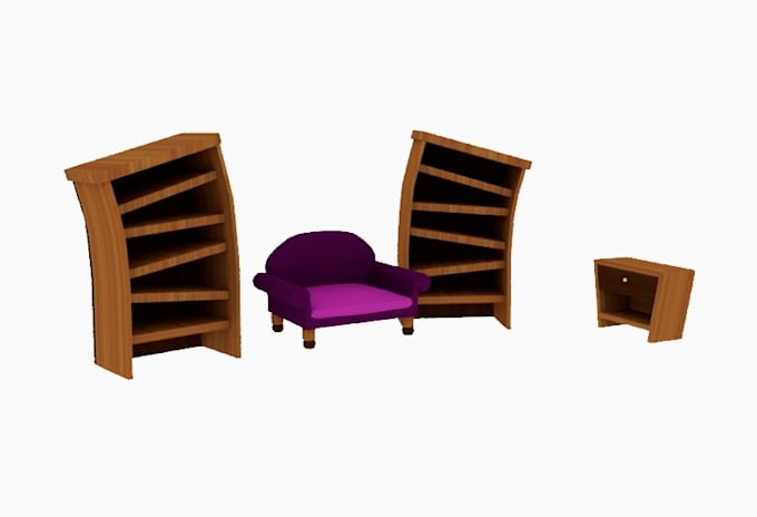 3d model low poly assets and simple characters for you