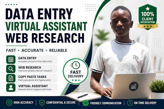 do fast and accurate data entry, web research and virtual assistant tasks