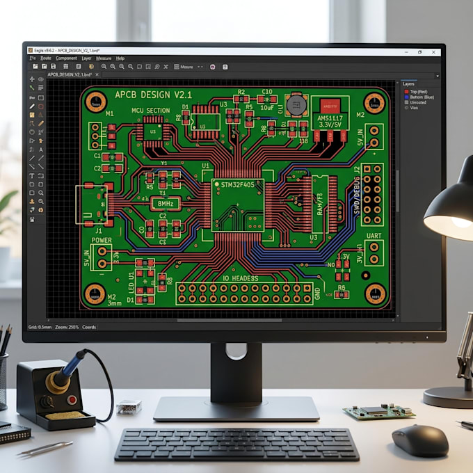 design iot system with pcb and embedded code