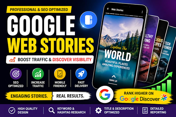 create SEO optimized google web stories for traffic and discover visibility
