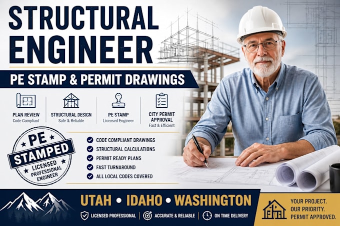 Structural engineer pe stamp and permit drawings for utah idaho ...