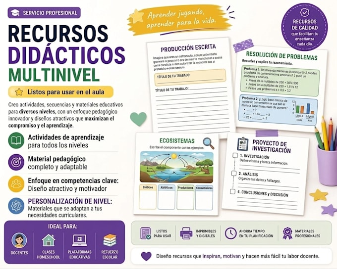 diseñaré recursos didácticos profesionales