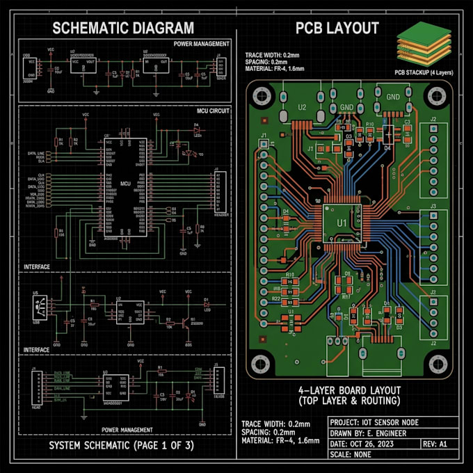 design pcb layout and schematic for electronics