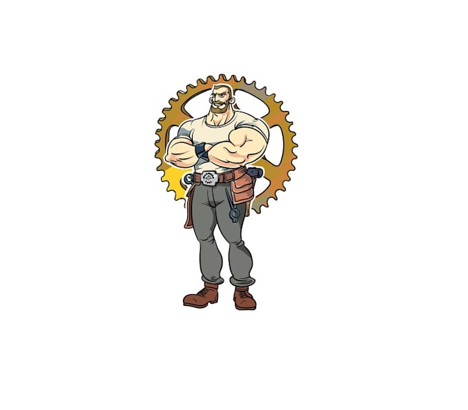 design animated manufacturing mascot logo