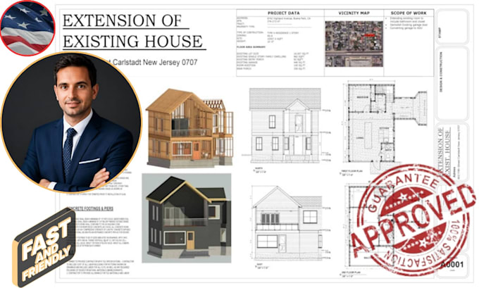 draw garage conversion, adu, and deck blueprints
