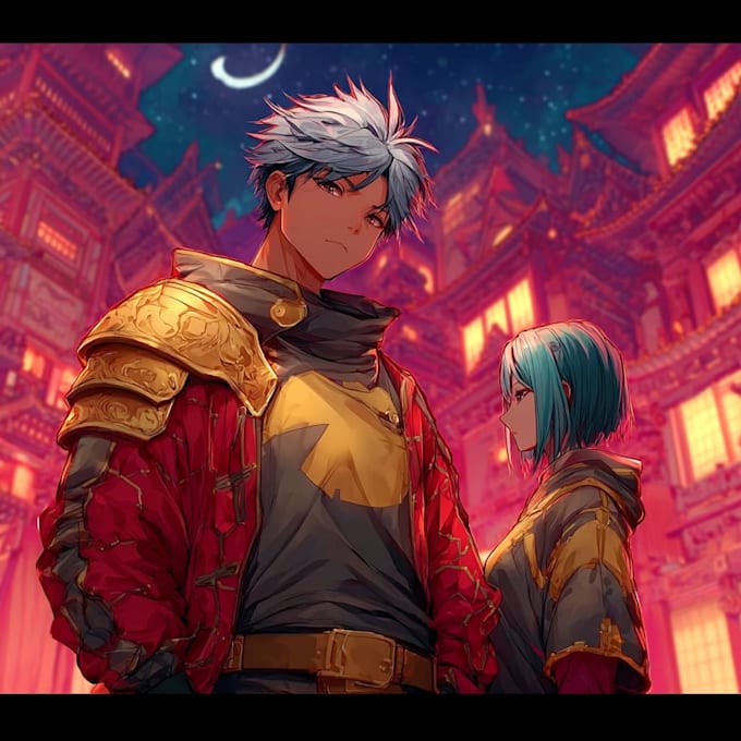 draw anime character art illustration for you