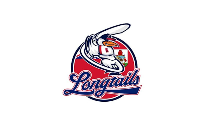 design bermuda long tails baseball logo