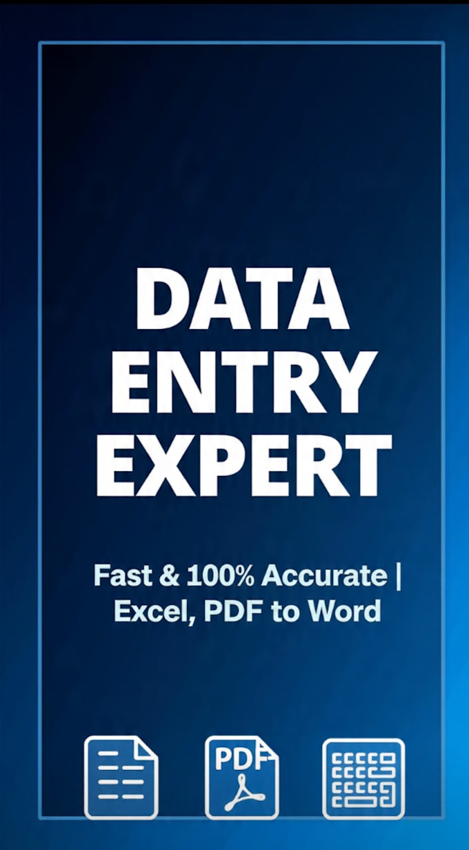 do fast and accurate data entry, PDF to excel, word
