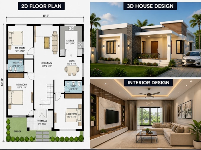 design modern house floor plan and 3d house design