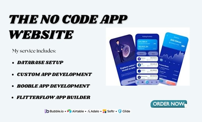 build your no code mobile app mvp using adalo, bubblee, flutterflow or glide